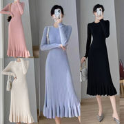 ワンピース レディース セーターニット ロングワンピース 秋 冬 長袖 大人可愛い
