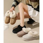 【日本倉庫即納】 厚底ムートブーツ もこもこショートブーツ