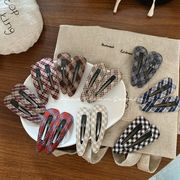 ヘアピン　ヘアアクセサリー　レディース　韓国ファッション　チェック柄