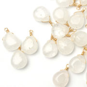 水晶 【1個売り】ペンダントトップ ドロップ 約10×12mm K14KGFワイヤー 天然石チャーム ハンドメイド用