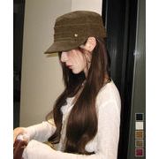 【日本倉庫即納】 ワンポイントキャスケット スエード調帽子