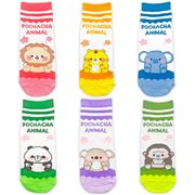 ぽちゃちゃ アニマル 靴下 6足セット スニーカー丈 20-24cm【小ロット販売】