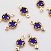 星チャーム/A級ガラスストーン×銅製枠/シャネルストーン/A級ガラスデコパーツ/宇宙雑貨/最安値