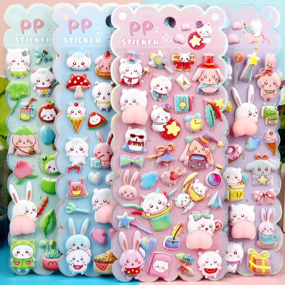 3Dステッカー 手作りDIY 子供おもちゃ 可愛いシール 立体ステッカー 粘着シールLF