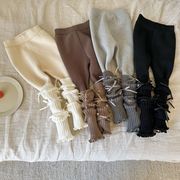 2025秋冬※リボン付け裏起毛 レギンス ソックスカバー女の子