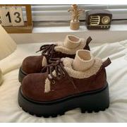 秋冬シューズ  パンプス ローファー    裏起毛  厚底  お出かけ 靴