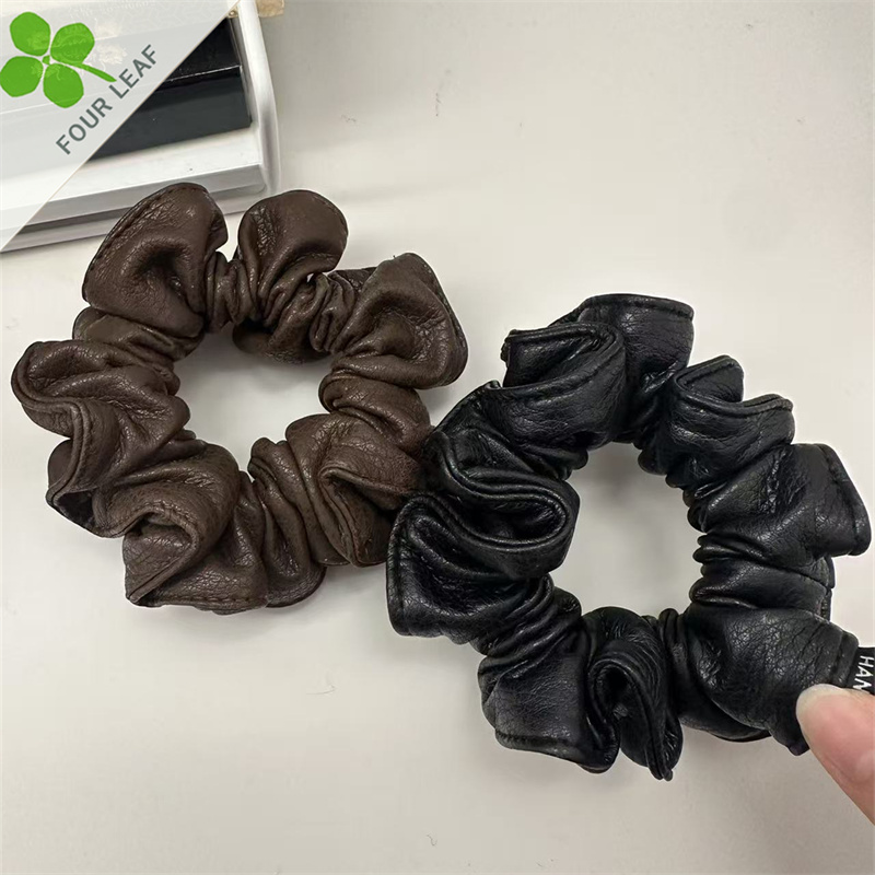 シュシュ PU 髪留め ヘアゴム 秋冬 ヘアアクセサリー ファッション 高級感 やさしい