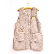 【即納】ボアロングベスト　レディースエプロン 保育士 介護士