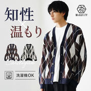 【ニット/セーター】アーガイル柄カーディガン/MinoriTY