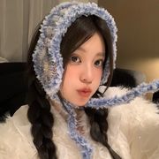 女性用冬ウールイヤーマフ（ニット耳カバー 保温耳当て）4色