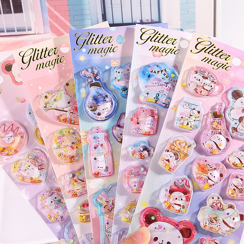 手帳素材装飾　貼り付けパーツぷくぷく立体シール　携帯装飾品　3Dエポキシステッカー