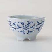 〈ＳＡＬＥ〉【有田焼】 花絵 水切らくらく碗 青・大　日本製