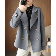 【日本倉庫即納】 ウールタッチダブルブレストショートコート