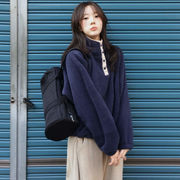 今季マストバイ   気質   おしゃれ   ハーフネック  スナップボタン  プルオーバー  パーカー トップス