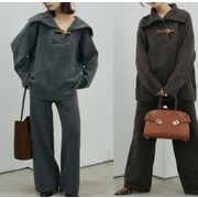 2025年INS 秋冬新作    気質   おしゃれ   デザイン性   ニット  2点セットアップ