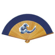 メンズ短地シルクペンテックス　２２ｃｍ　波　扇子/和/日本/せんす/うちわ