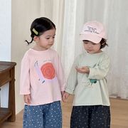 2026春秋新品　QM　子供服　トップス　Tシャツ　80-150cm　4色