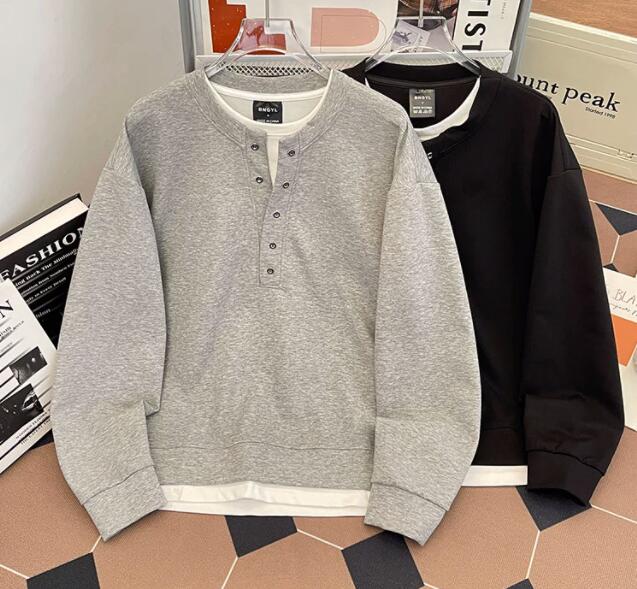 秋冬トップス メンズ  Tシャツ 長袖 レイヤード