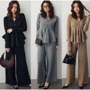 2026新型★レディース服　セーター+ズボン　セット★ 3色