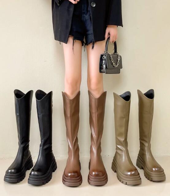 秋冬シューズ  ブーツ ロングブーツ  厚底 お出かけ