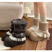 秋冬シューズ  ブーツ ショートブーツ  厚底 ウェッジソール お出かけ