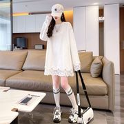 2026年新作  韓国風 春秋レディース 大きいサイズ  スウェット ゆったり  カジュアル レース付き