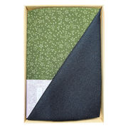 二巾一越織両面染鮫/小桜 紺/利休