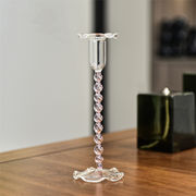 人気商品 花をテーマにしたガラスキャンドルホルダー スパイラルハイレッグでレトロな光の装飾を実現