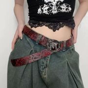 ファッションベルト 帯   ベルト パンク風 フェイクレザー