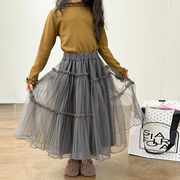 2025秋冬※KUJ☆ロング丈 チュールスカート ボリューム感 チュチュ スカート 女の子