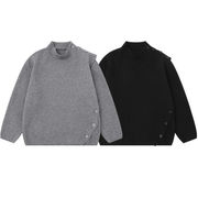 メンズ 無地 長袖 ニット・セーター 男女兼用 ストリート系 トップス 秋冬 2025新作★全2色