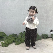 2026春秋子供服 可愛い 裏起毛 厚手 ロングパンツ 韓国風 防寒 温かい ベビー服 キッズ服[73~100cm]