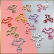 【13色】キーホルダー金具 こうもり コウモリ 回転カン ナスカン カラフル  DIYパーツ 手芸 基礎金具