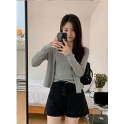 2025年INS 早春新作   気質   おしゃれ  レース切り替え  キャミソール   ニット  カーディガン