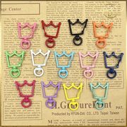 【16色】王冠 かんむりキーホルダー金具 カラビナ 回転カン ナスカン カラフル  DIYパーツ 手芸 基礎金具