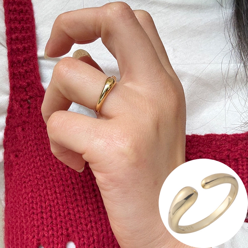 ゴールド指輪 リング シルバーアクセサリー S925 アレルギー対応 調整可能 おしゃれ 上品