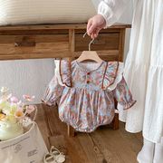 2026春秋子供服 シンプル 可愛い ロンパース 連体服 韓国風 防寒 温かい ベビー服 キッズ服 [66~90cm]