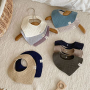 新作　insスタイル　ベビースタイ　付け襟　よだれかけ　新生児　無地　柔らか　綿100　ビブ　9色