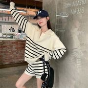 今季マストバイ  気質   おしゃれ 　長袖　ニットセットアップ　 2 点セット