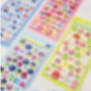 手帳素材 手芸DIY 手帳シール ステッカー 3Dシール 粘着シール 装飾シール リスタルの質感