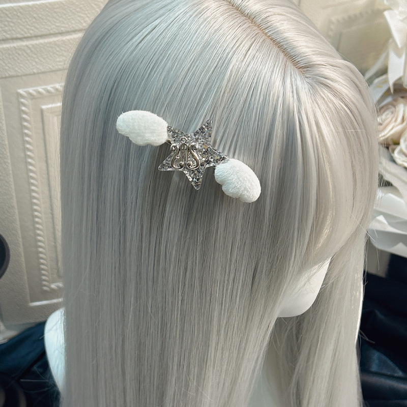 ヘアクリップ 音符 星 翼 キラキラ Y2K ギャル 前髪クリップ ヘアピン