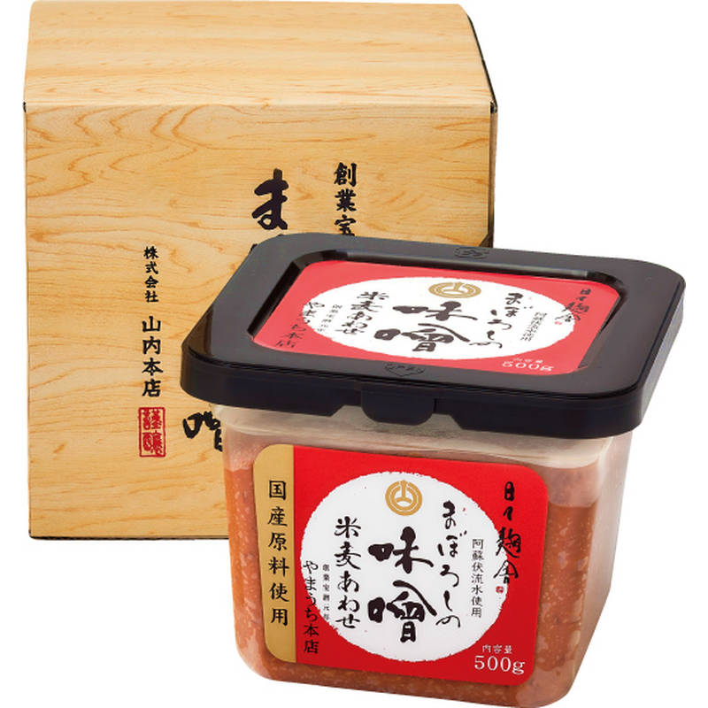 山内本店 まぼろしの味噌 米麦あわせ【箱入り】500g 4862