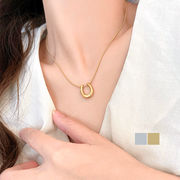 ステンレス ネックレス スネークチェーン 馬蹄 k18コーティング トップ【国内即納】