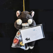 ギフトセット（ねこのマスコットポーチ（くろ）/メッセージカード・ネコ/チョコ2個）