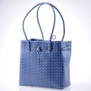 めちゃ軽＆丈夫！★　人気のバリ島 パサールバッグ /ブルーL ＜ロングショルダー＞