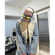 メンズファッション 刺繍入り デニム ジャケット 男女兼用 ストリート系 アウター  春秋 2026新作★