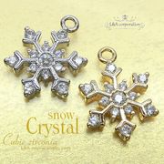 日本製NEW★1個価格★Cubic zirconia★雪の結晶キュービックジルコニア13石