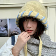 ニット小顔帽 　イヤーマフニット帽　ミックス　韓国ファッション