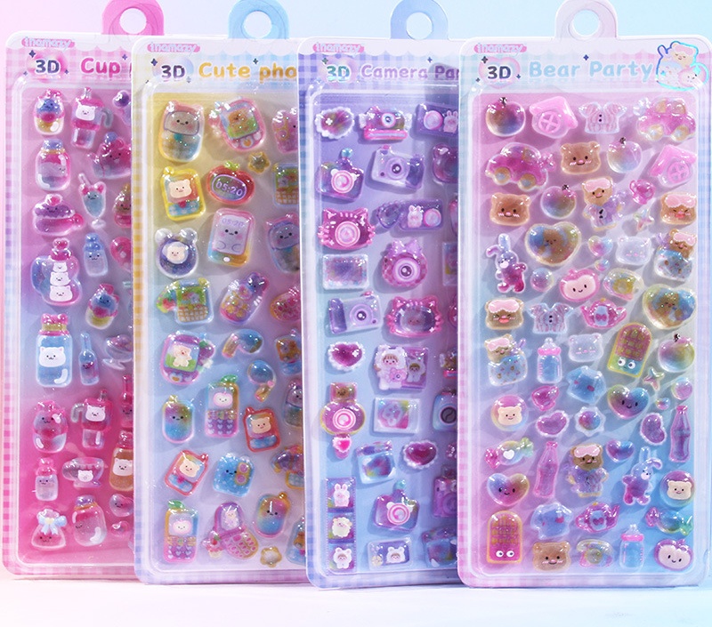 新モデル 実店舗品質  ドロップシール ぷくぷく ぷっくりシール 3D 立体 精巧な柄 手帳用