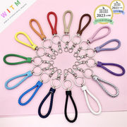 全16色 PU キーホルダー 編みレザー バッグチャーム DIY レディース ファッション小物